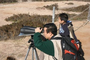 Bird Spotting scope father son